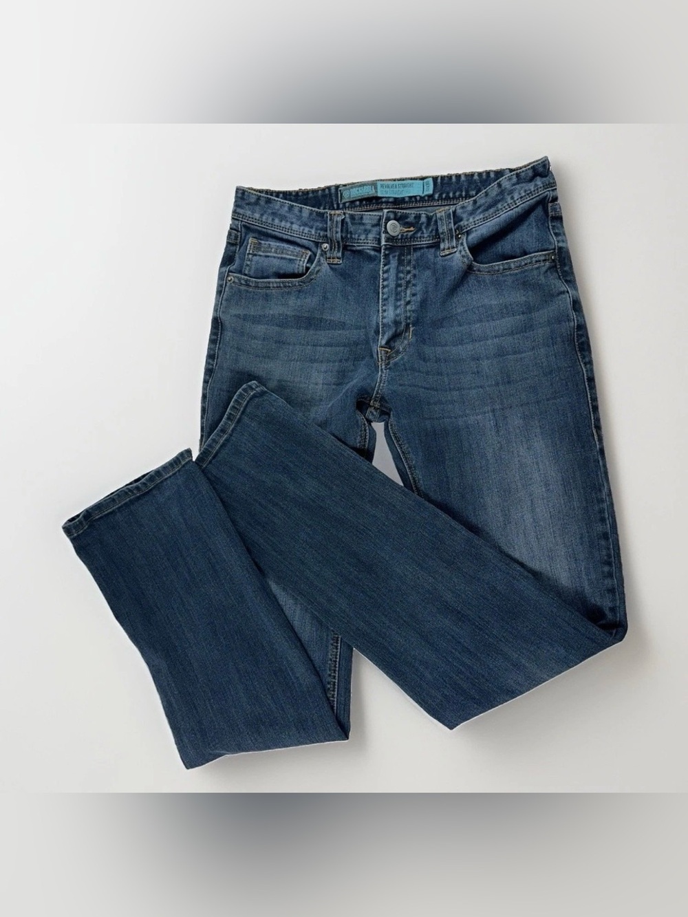 Rock & Roll Denim Revolver Straight Slim Jeans Men's 32x36 Medium Wash Stretch